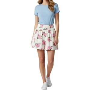 Adrienne Vittadini Sport White With Pink Floral Shorts